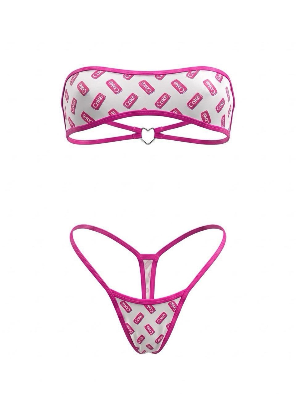 GrlFriday Shop EXCLUSIVE Diet Coke Strappy Thong Bikini - Size M